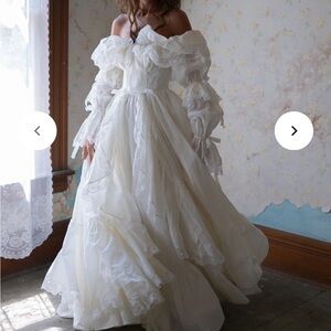 Selkie Off-Shoulder Cream Wedding Dress